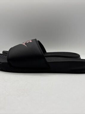 Nike Benassi JDI Slides Black Rose Gold Womens Size 8 Slip On Sandals 343881-007